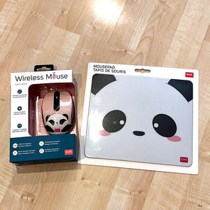 Panda mousepad and panda wireless usb mouse NEW